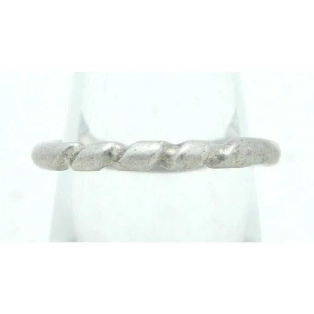 VTG .925 Sterling Silver Twist Metal Ring 6